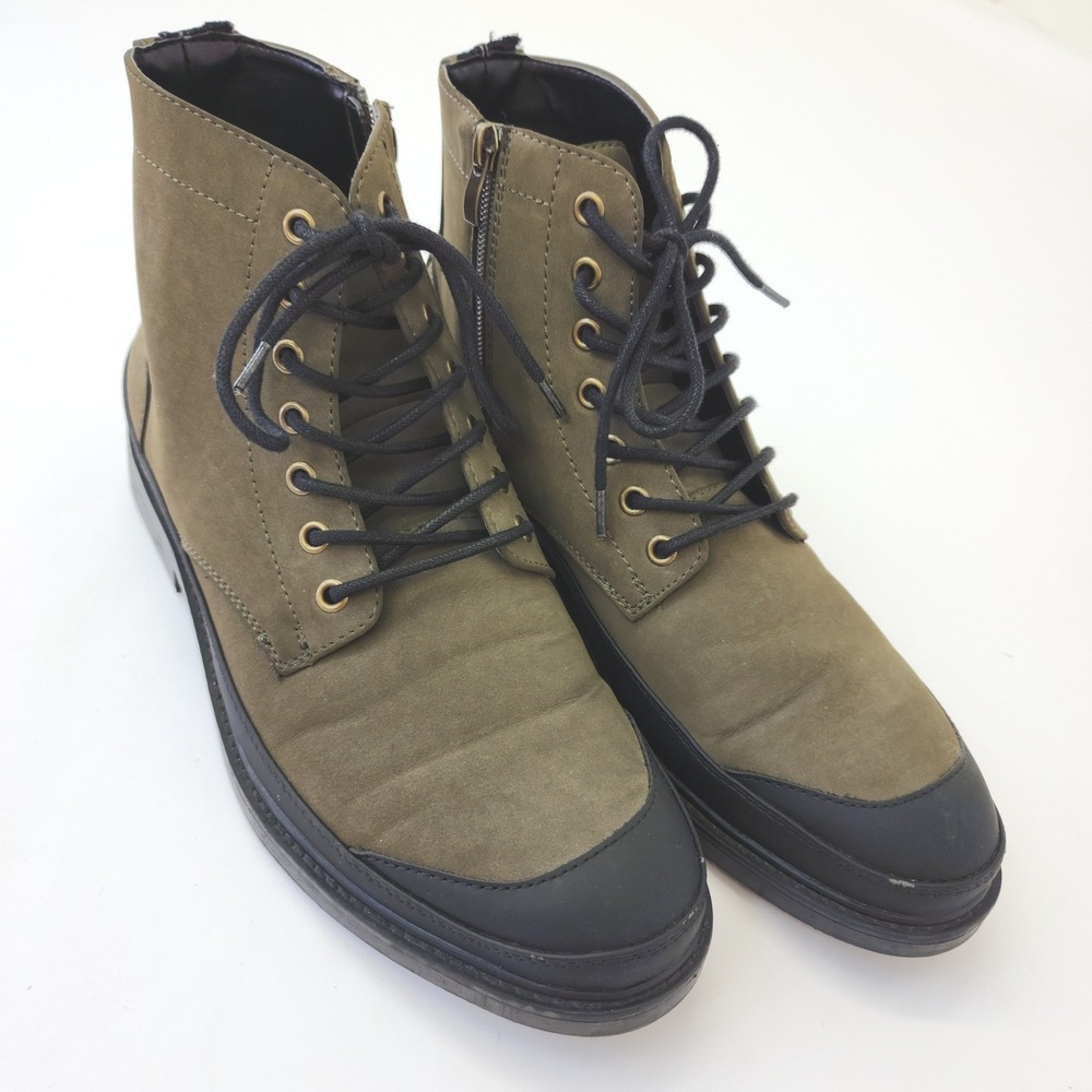 Unlisted Kenneth Cole Peyton Chukka Guard Men's Boots Olive Green Size 10 Zip Up